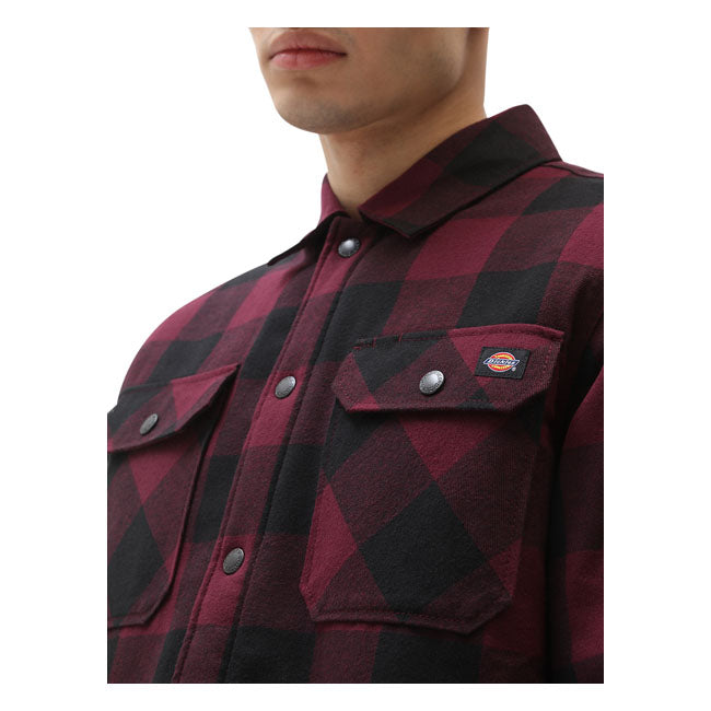 Dickies Lined Sacramento Shirt, Maroon Shirt Dickies