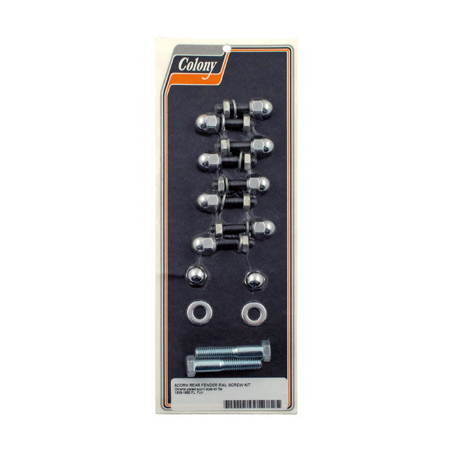 Colony, rear fender rail screw kit. Chrome FENDER RAILS Colony