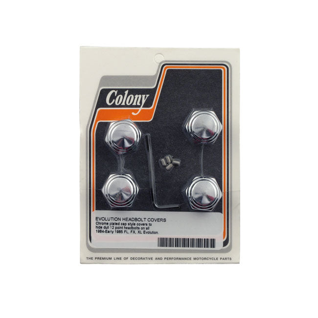 Colony, head bolt cover kit. Cap style, chrome HEAD BOLT COVER KITS Colony