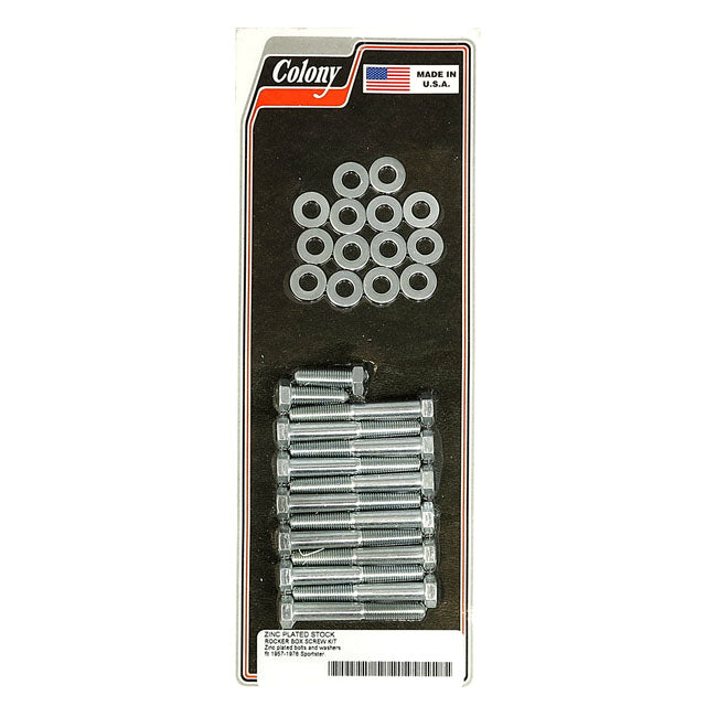 Colony, Sportster rocker box bolt kit. Hex, zinc ROCKER BOX BOLT KITS Colony