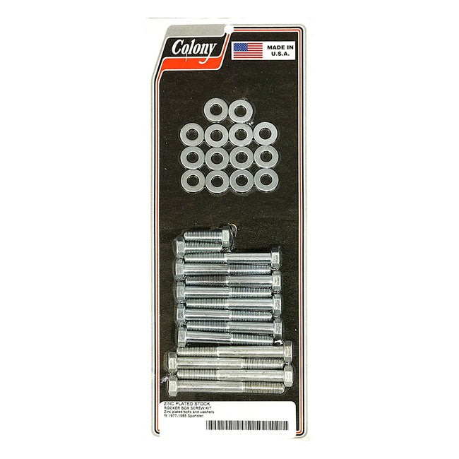 Colony, Sportster rocker box bolt kit. Hex, zinc ROCKER BOX BOLT KITS Colony