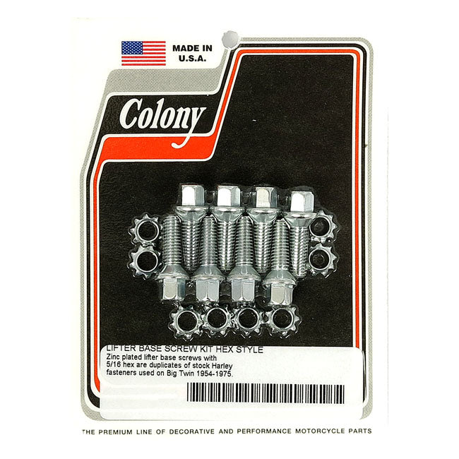 Colony, tappet block mount kit. OEM style, zinc TAPPET BLOCK MOUNT KITS Colony