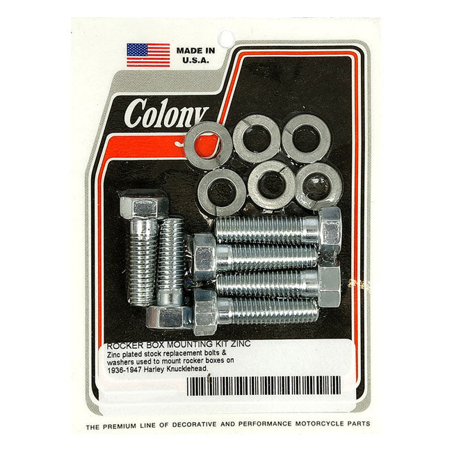 Colony, Knuckle rocker box bolt kit. Zinc ROCKER BOX BOLT KITS Colony