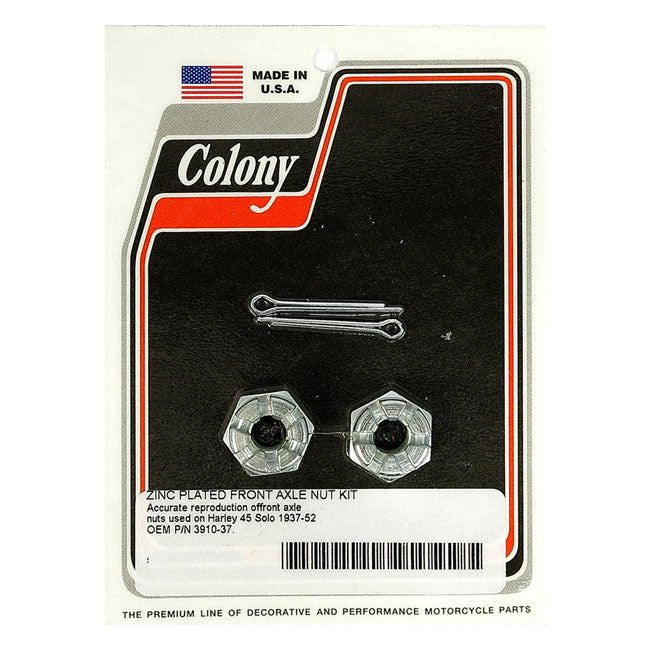 Colony axle nut kit. Front WHEEL AXLES HARDWARE KITS Colony