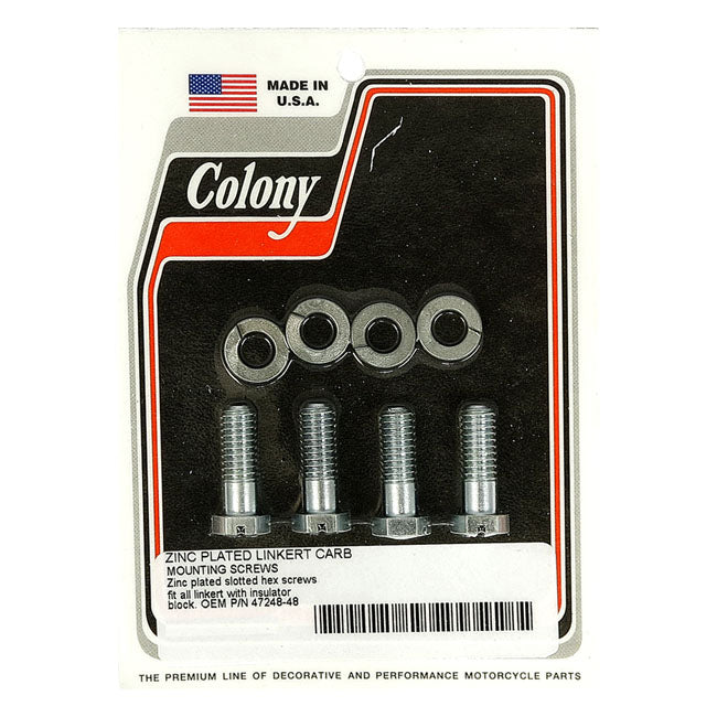 Colony, mount bolt Linkert carburetor. Extended length INTAKE MOUNT KITS Colony
