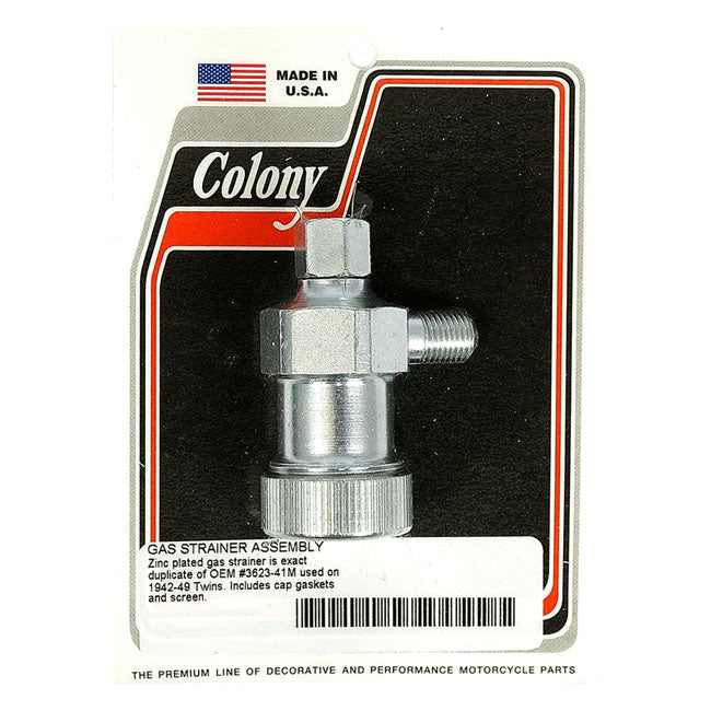 Colony, gas strainer. Zinc Fuel Filter Colony