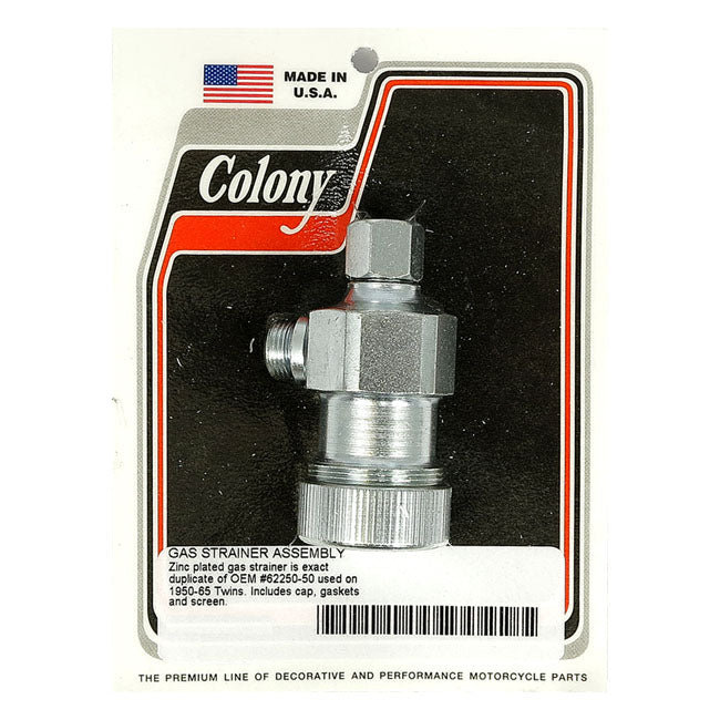 Colony, gas strainer. Zinc Fuel Filter Colony