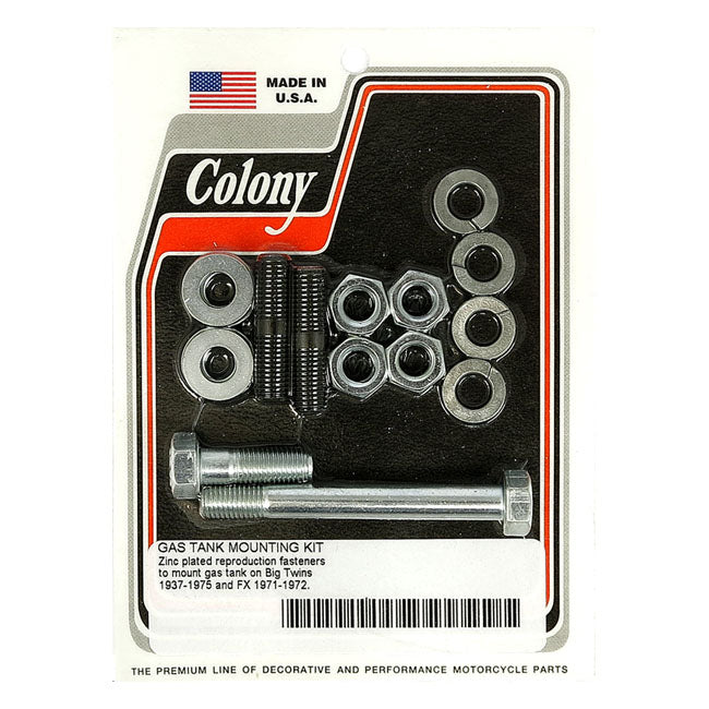 Colony. 37-75 gas tank mount kit. Zinc GASTANK MOUNT KITS Colony