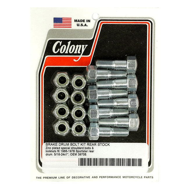 Colony, rear brake drum mount kit. Zinc BRAKE DRUMS MISC Colony