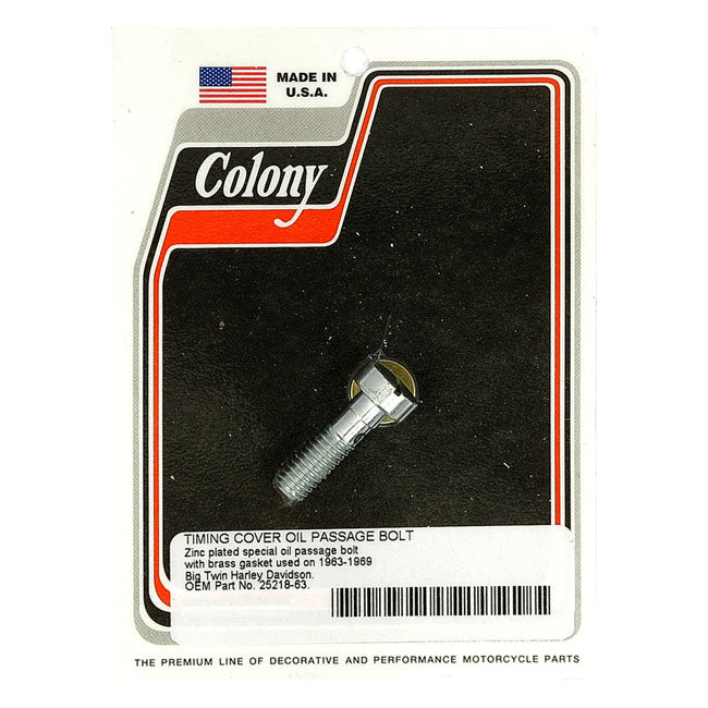 Colony, cam cover oil passage bolt. Zinc CAM COVERS MOUNT KITS Colony