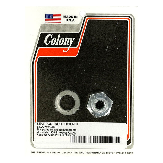 Colony, seat post rod lock nut kit. Zinc SEAT MOUNT PARTS Colony