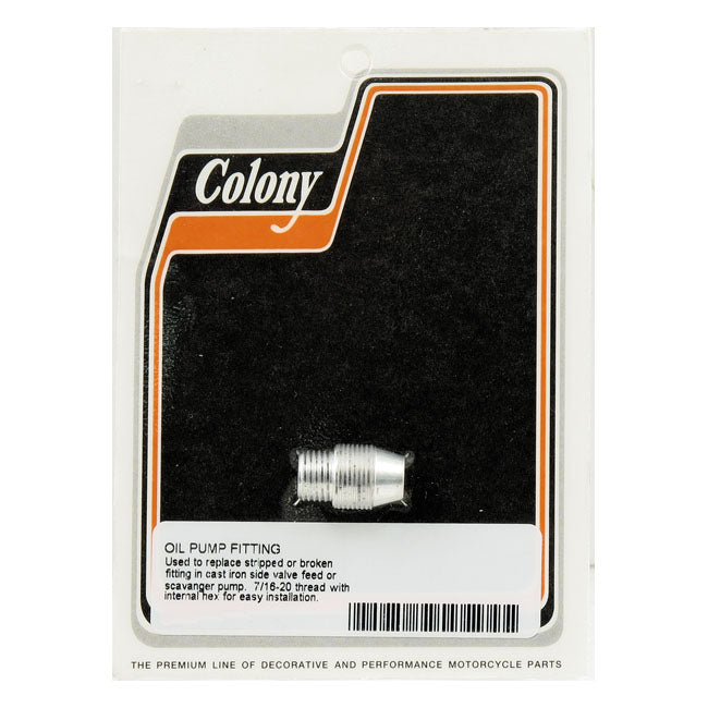 Colony, oil pump fitting repair nipple OIL LINE FITTINGS Colony