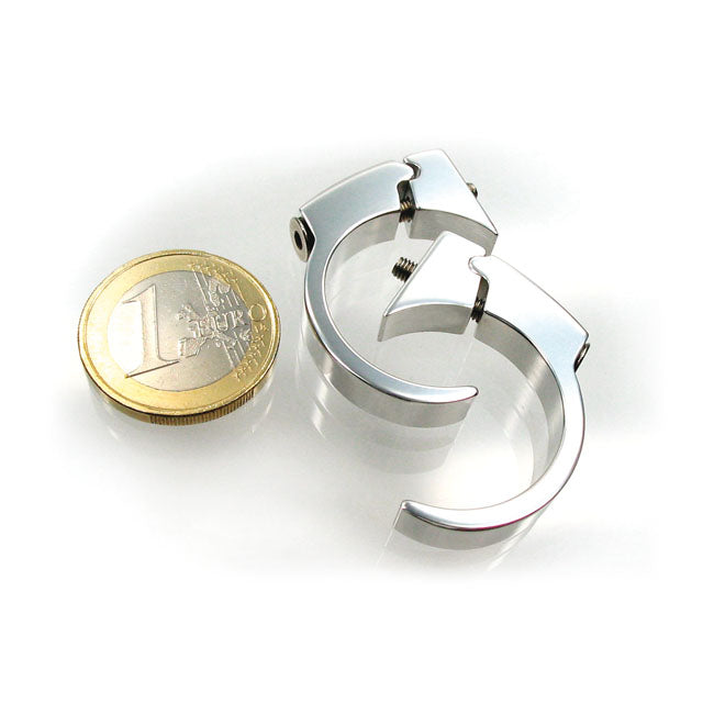 Motogadget, Motoscope Mini handlebar clip kit. 1". Polished SPEEDOMETER MOUNT PARTS Motogadget