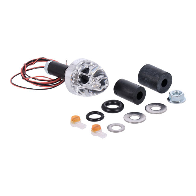 Motogadget, mo.blaze cone in-bar turn signals. Polished TURN SIGNALS Motogadget