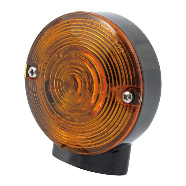 86 Up Style Fl Led Turn Signals. Front. Gloss Black Turn Signals Mcs