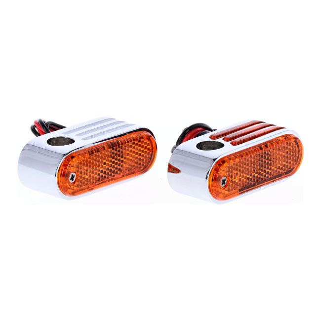 Lango Side Lighters, Turn Signals. Chrome Marker Lights Mcs