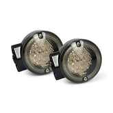 86 Up Style Fl Led Turn Signals. Front. Gloss Black Turn Signals Mcs