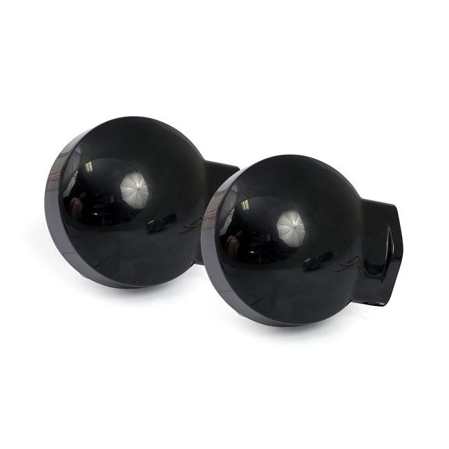 86 Up Style Fl Led Turn Signals. Front. Gloss Black Turn Signals Mcs