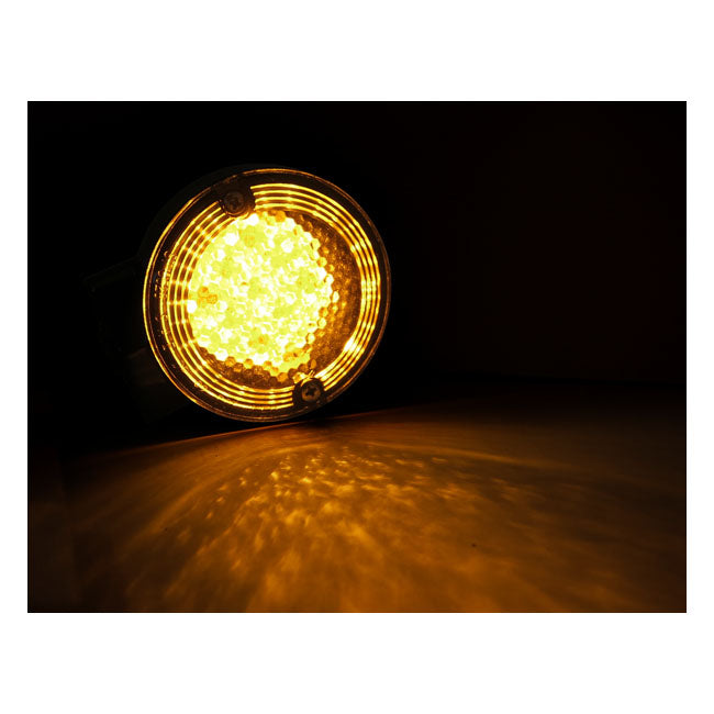 86 Up Style Fl Led Turn Signals. Front. Gloss Black Turn Signals Mcs
