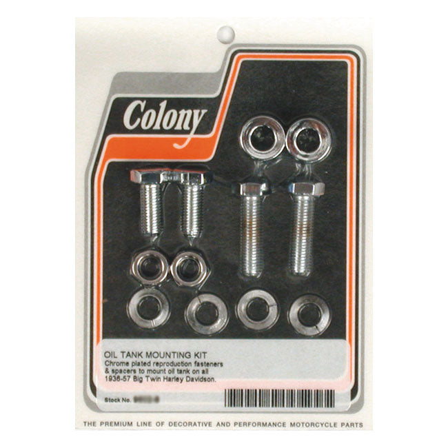 Colony, oil tank mount kit. Chrome Oil Tanks Mounts Colony