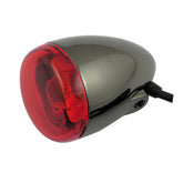 Chris, bullet turn signal. Black nickel. Red lens Turn Signals Chris Products