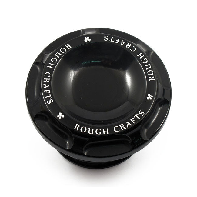 Rough Crafts Groove Gas Cap, Black Gascaps Rough Crafts