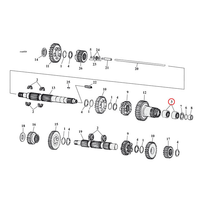 Needle Bearing, Mainshaft 5th Gear Transmission Parts Mcs