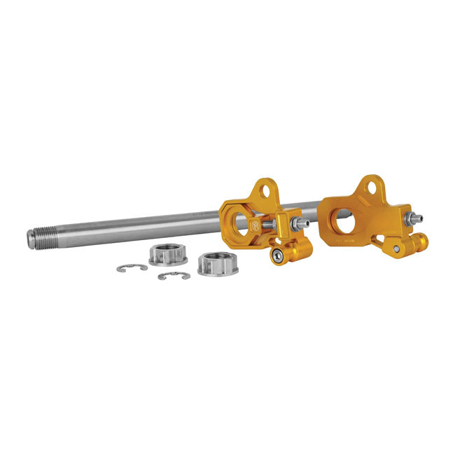 Performance Machine (Pm) Axle Adjuster Kit Gold Wheel Axles Adjusters Performance Machine