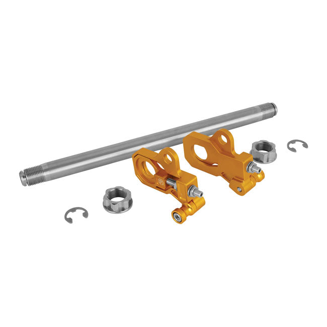Performance Machine (Pm) Axle Adjuster Kit Gold Wheel Axles Adjusters Performance Machine