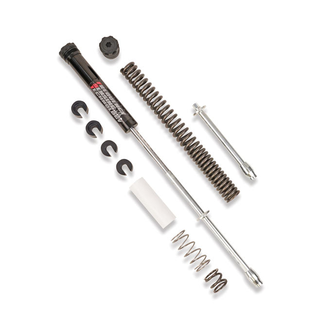 PS, asymmetrical fork monotube cartridge kit. Lowered height Fork Springs Progressive Suspension