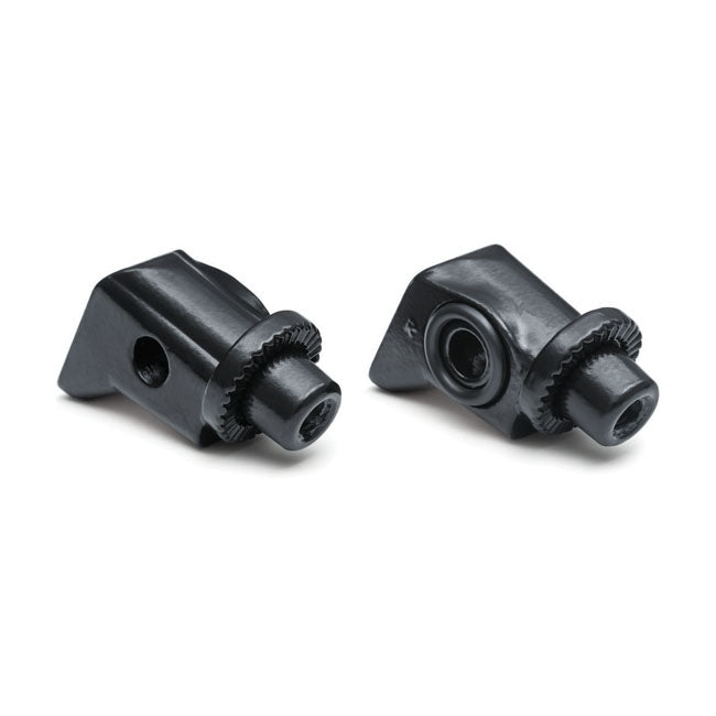 Kuryakyn, Splined footpeg adapters, rear. Satin black Footpegs Mounts Kuryakyn