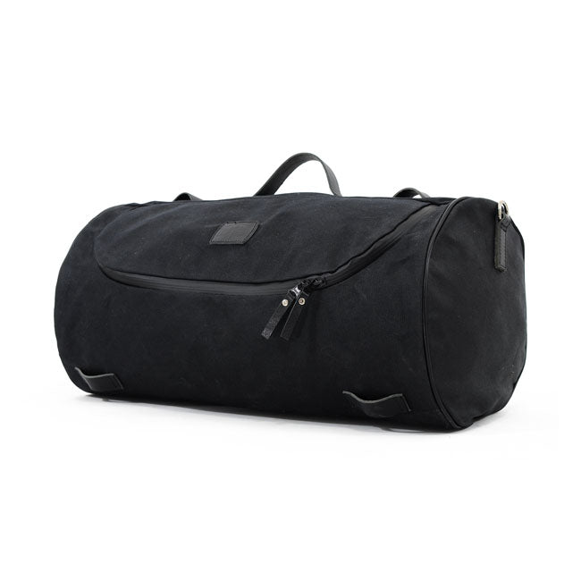 Long Ride, Roll Bag Waxed Cotton Wide. Black Wax Tool & Fork Bags Longride