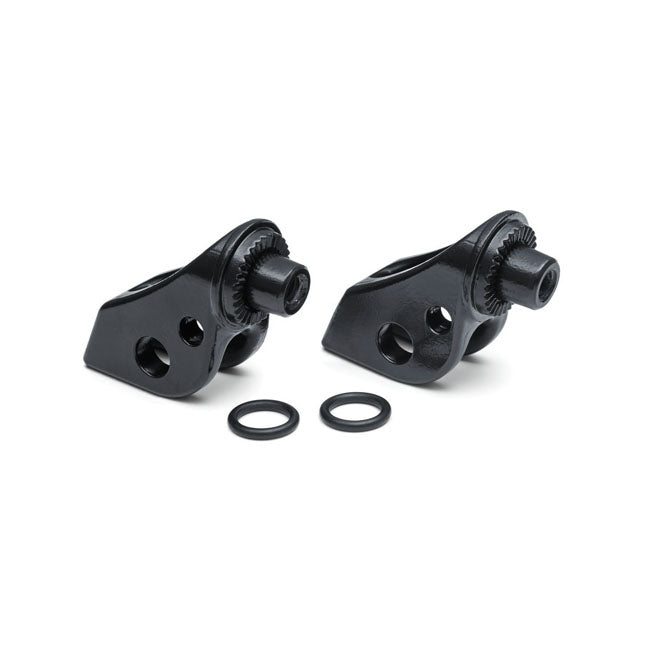 Kuryakyn, Splined peg adapters front. Satin black Footpegs Mounts Kuryakyn
