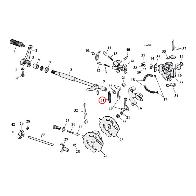 Spring, Worm Lever Clutch/Shifter Pawl Transmission Transmission Misc Mcs