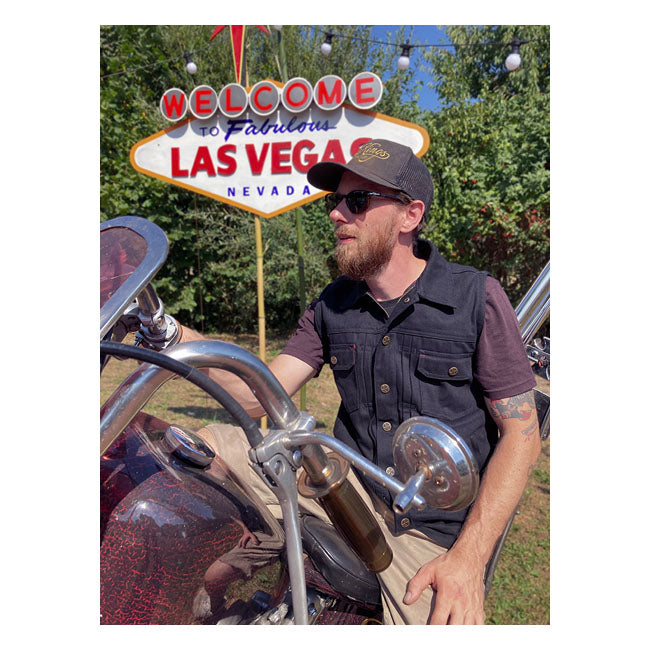 13 1/2 Rain Splitter Denim Vest, Black Vest 13 And A Half Company