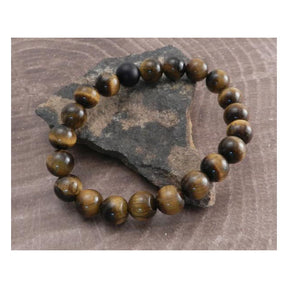 Amigaz Tiger Eye Stone Stretch Bracelet Brown Biker Jewelry Amigaz