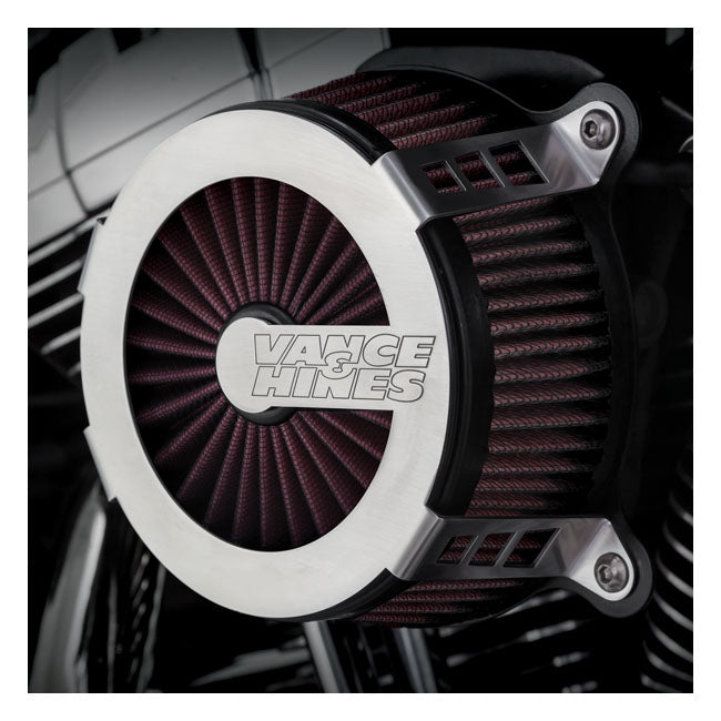 Vance & Hines V02 Cage Fighter Air Cleaner, Brushed - 17-23 Touring & 17-2023 Trike & 18-23 Softail Air Cleaner Vance & Hines