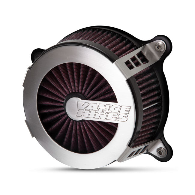 Vance & Hines V02 Cage Fighter Air Cleaner, Brushed - 17-23 Touring & 17-2023 Trike & 18-23 Softail Air Cleaner Vance & Hines