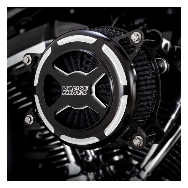 Vance & Hines V02 X Air Cleaner, Black Contrast - 17-23 Touring & 17-23 Trike & 18-23 Softail Air Cleaner Vance & Hines