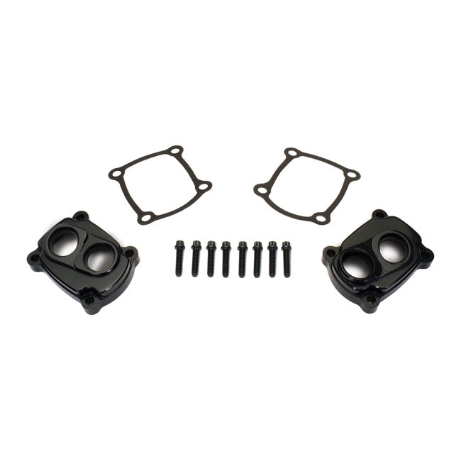 JIMS, M8 low profile tappet covers. Black Tappet Block Covers Jims