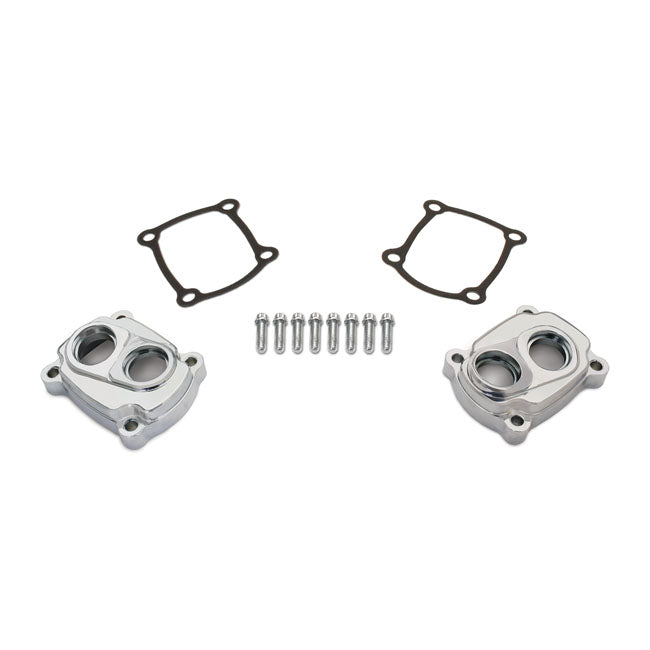 JIMS, M8 low profile tappet covers. Chrome Tappet Block Covers Jims