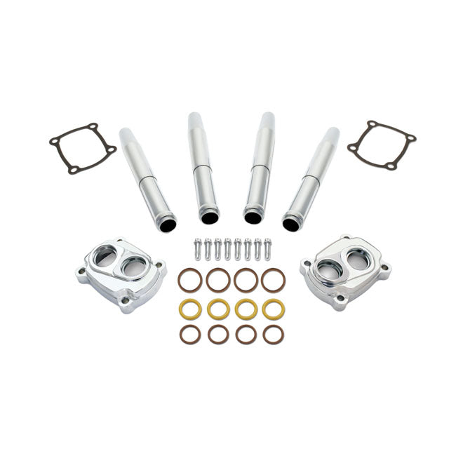 JIMS, M8 low profile tappet and pushrod cover kit. Chrome Tappet Block Covers Jims