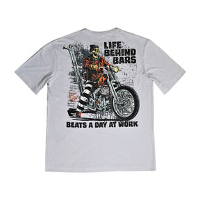Down N Out Life Behind Bars T Shirt Grey T-Shirt Down N Out