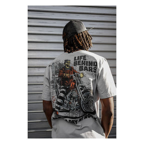 Down N Out Life Behind Bars T Shirt Grey T-Shirt Down N Out