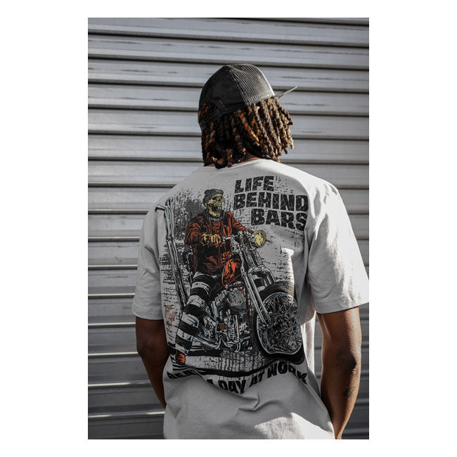 Down N Out Life Behind Bars T Shirt Grey T-Shirt Down N Out