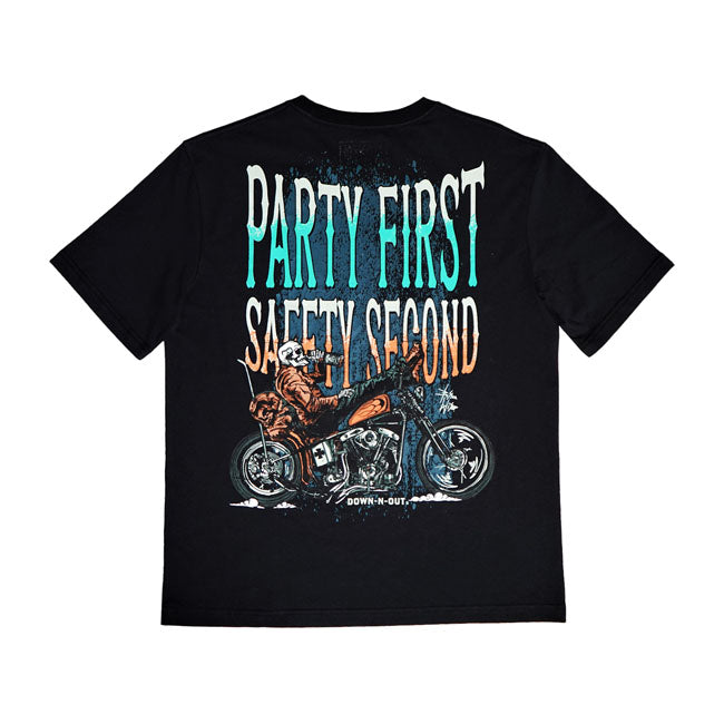 Down N Out Safety Second T Shirt Black T-Shirt Down N Out