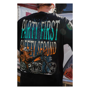 Down N Out Safety Second T Shirt Black T-Shirt Down N Out