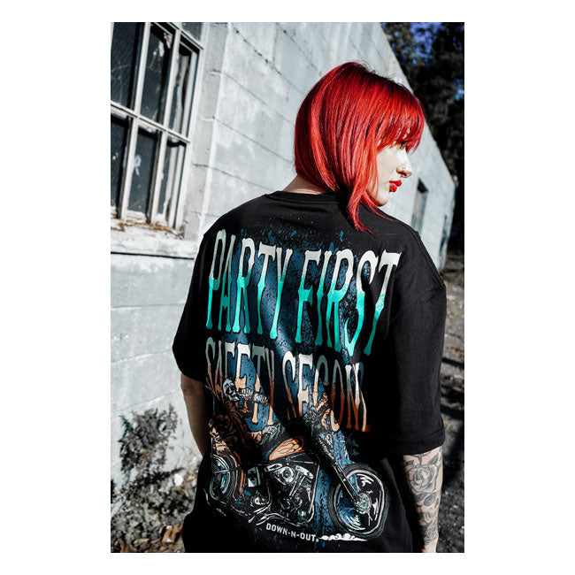 Down N Out Safety Second T Shirt Black T-Shirt Down N Out