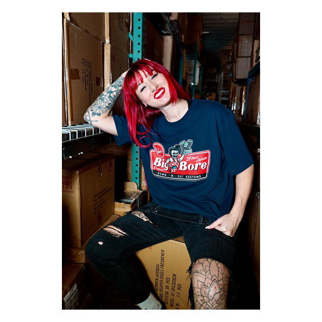 Down N Out Big Bore T Shirt Navy Blue T-Shirt Down N Out