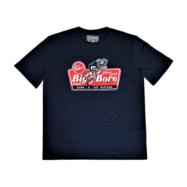 Down N Out Big Bore T Shirt Navy Blue T-Shirt Down N Out